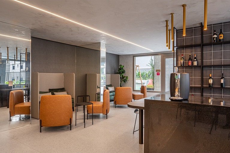 Studio em prédio novo e moderno  - Moema